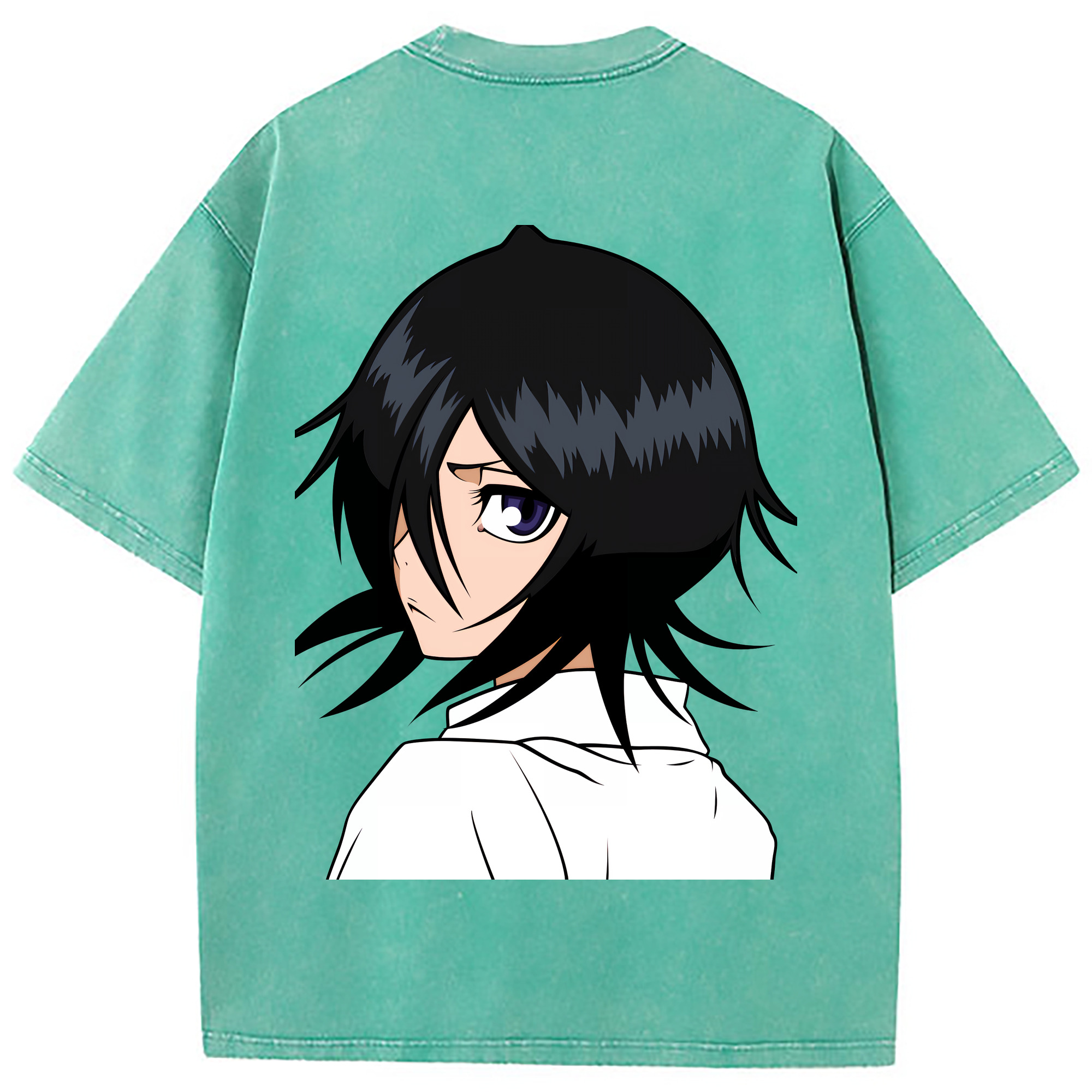 （画像用） ブリーチ 朽木ルキア BLEACH Kuchiki Rukia 綿100% ヴィンテージ風 半袖Tシャツ（背面プリント）